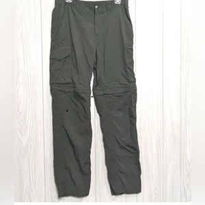 COLUMBIA OMNI-SHADE Men's Pants 30 X 30 Convertible Olive Green